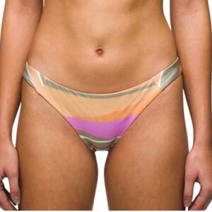 NWT Prana Elina Reversible Bikini Bottom Waves Womens Size M UPF 50 Lowrise